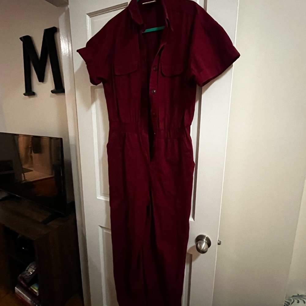 Women's Burgundy Jumpsuit